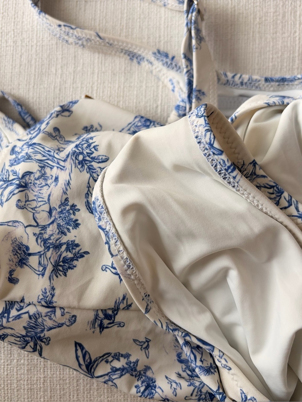 Blue & White Toile Swimsuit - Picture 6 of 6